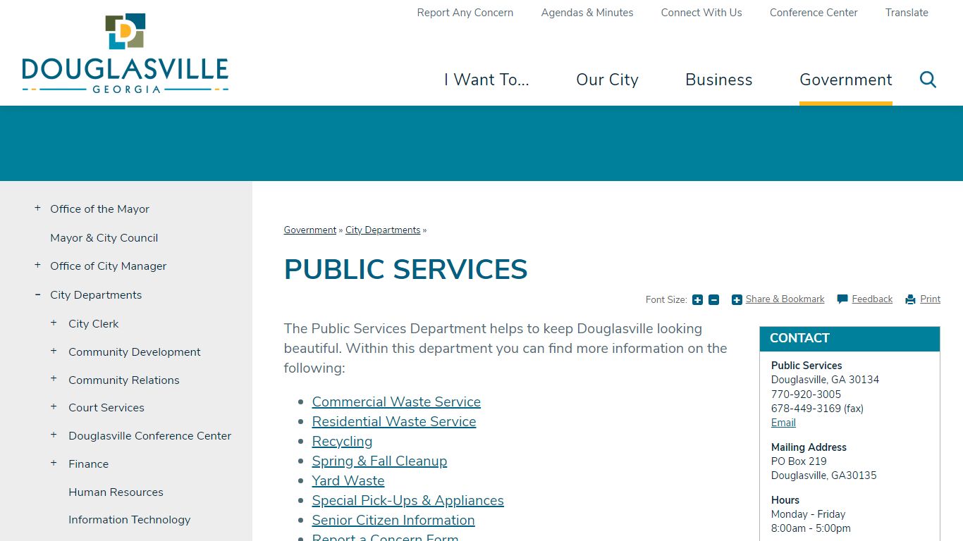 Public Services | City of Douglasville, GA